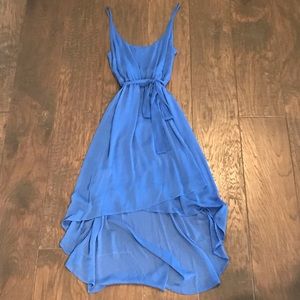 Blue chiffon high-low dress